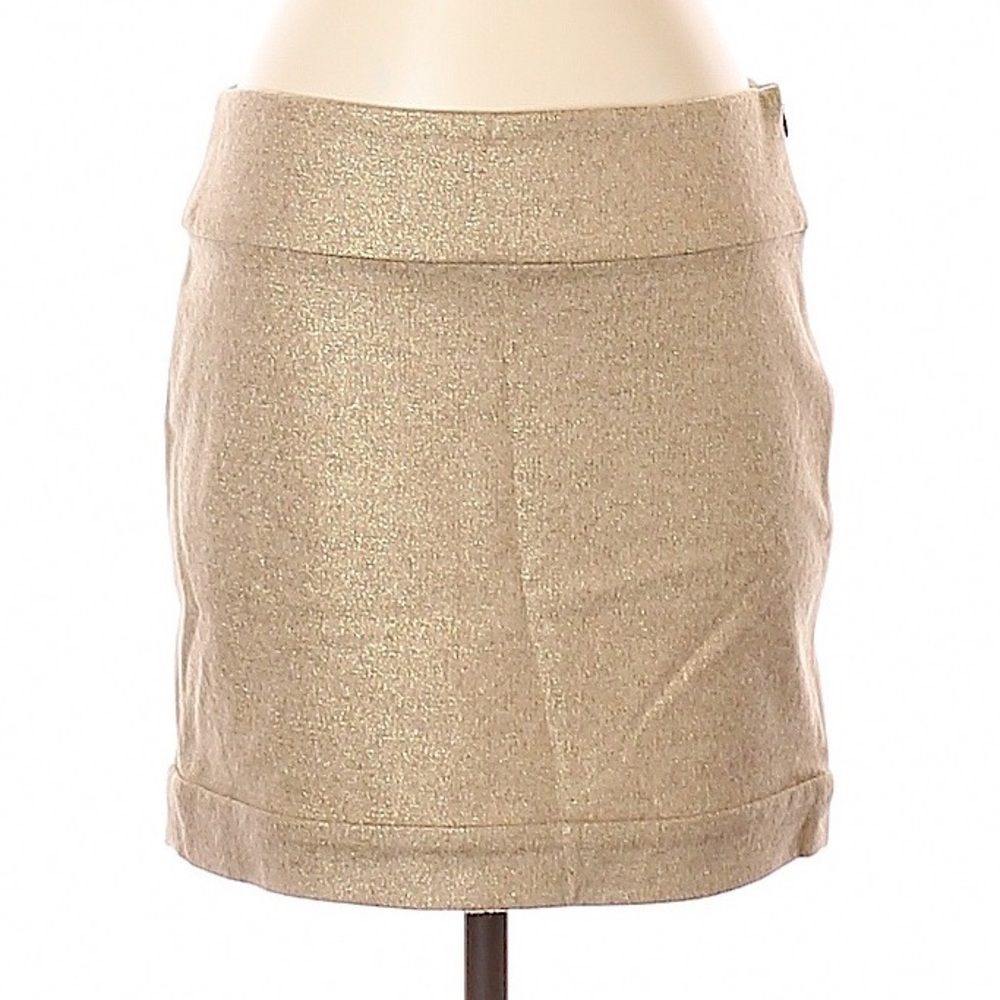 DVF Gold Wool-Blend Mini Skirt